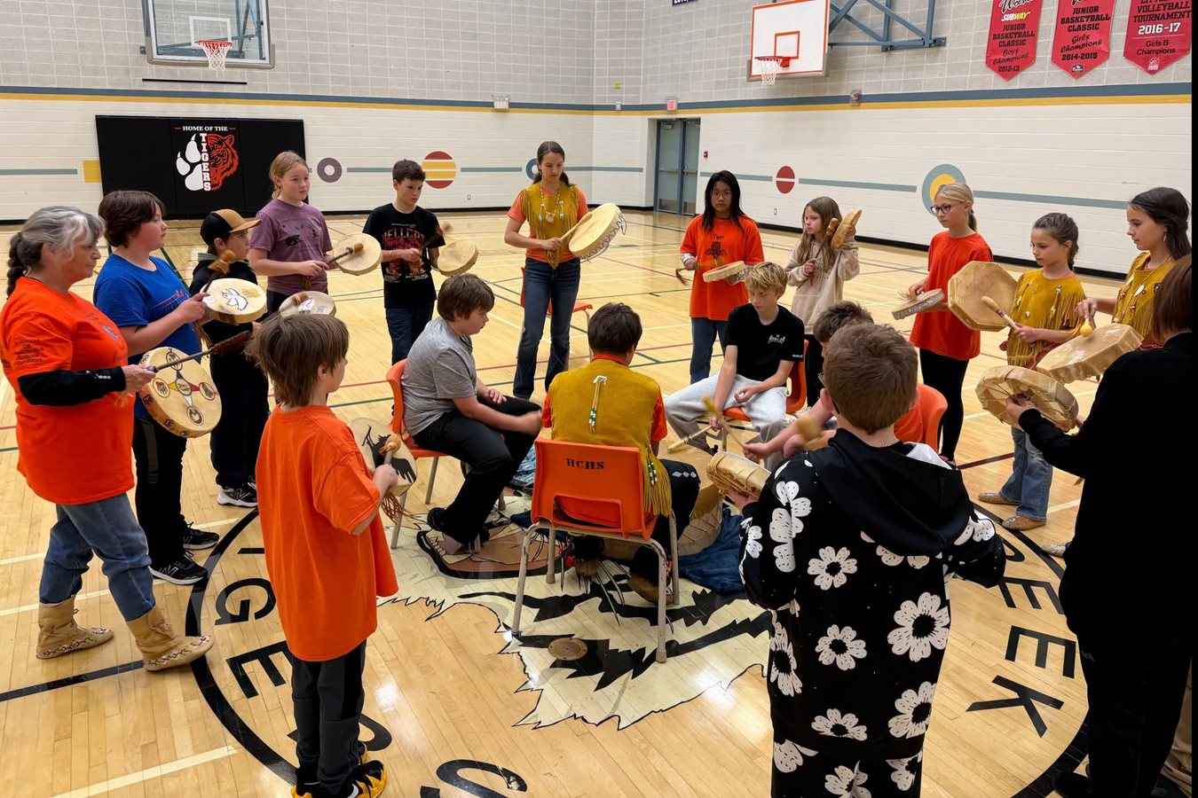 Student Drummers at Hines Creek Composite School