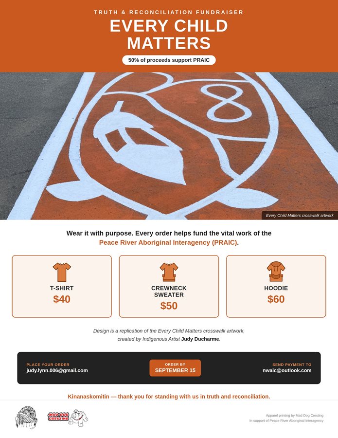 Orange Shirt Day PRAIC Fundraiser poster